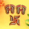 Laxmi charan and swastik decorative sticker set