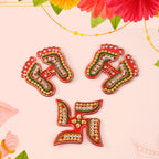 Gemstone studded swastik sticker