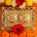 Ornate rectangular roli chawal pooja tray
