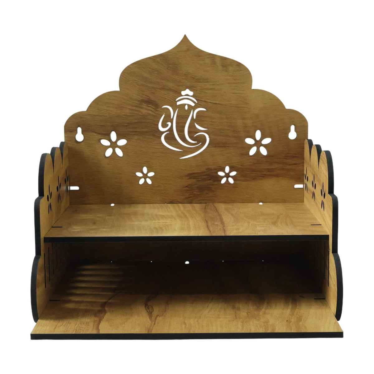 Wooden home mandir front view