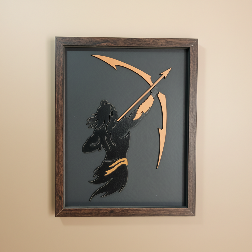 Shri Ram laser-cut wall art in wooden frame