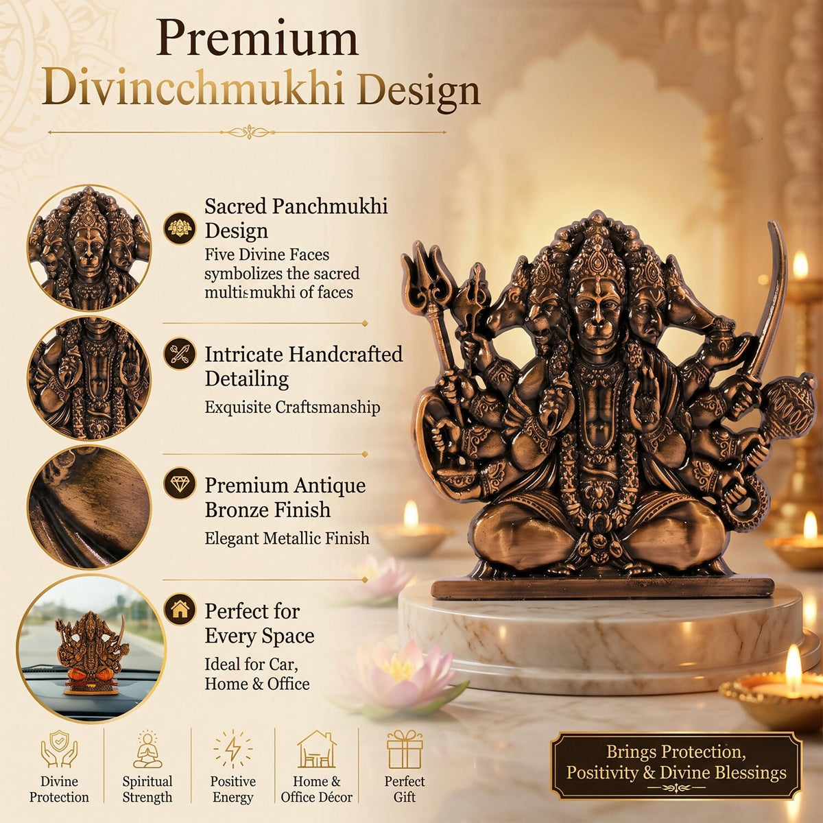 Panchmukhi Hanuman idol size
