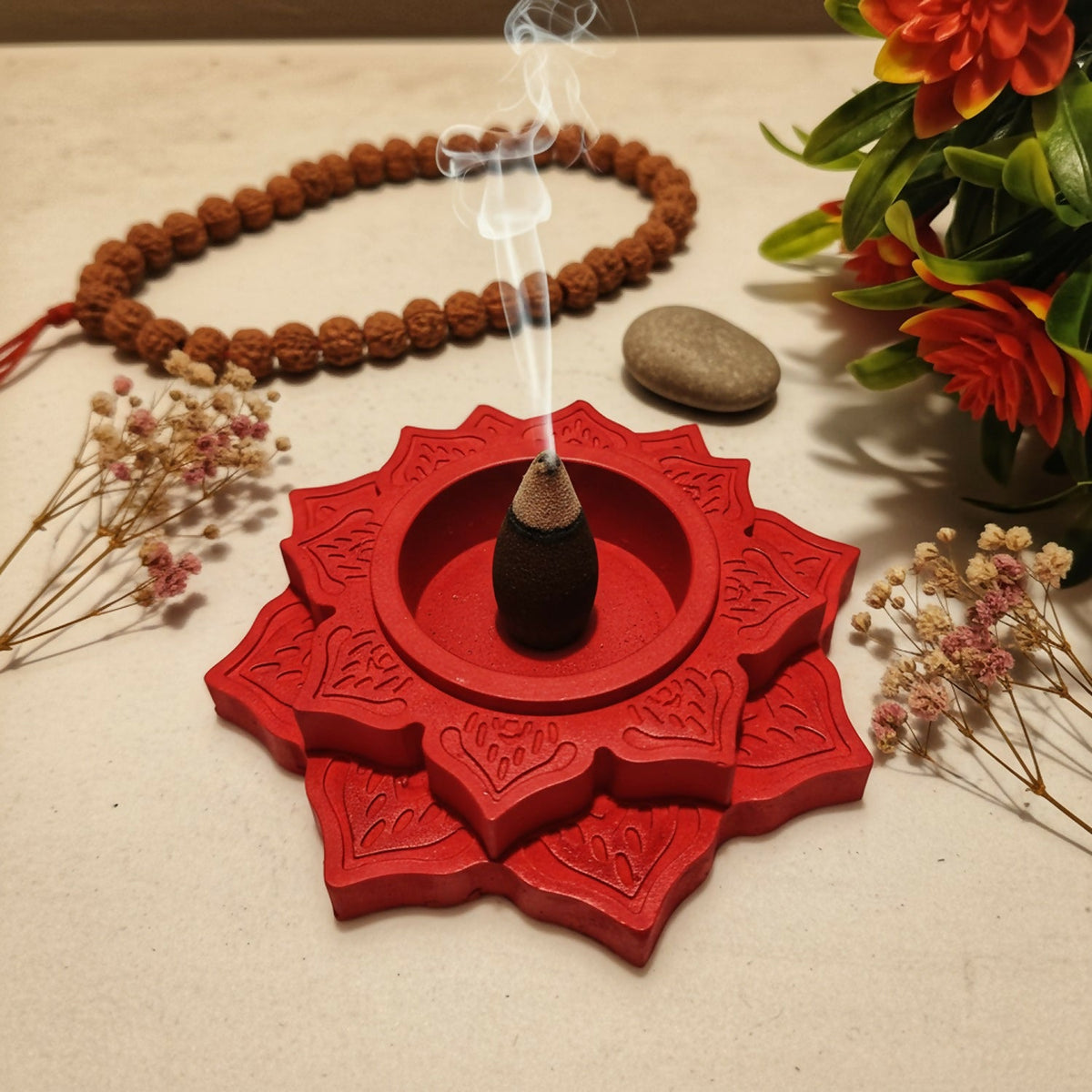 Lotus diya flat view showing petals