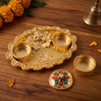 Meenakari Ganesh kumkum holder dabbi
