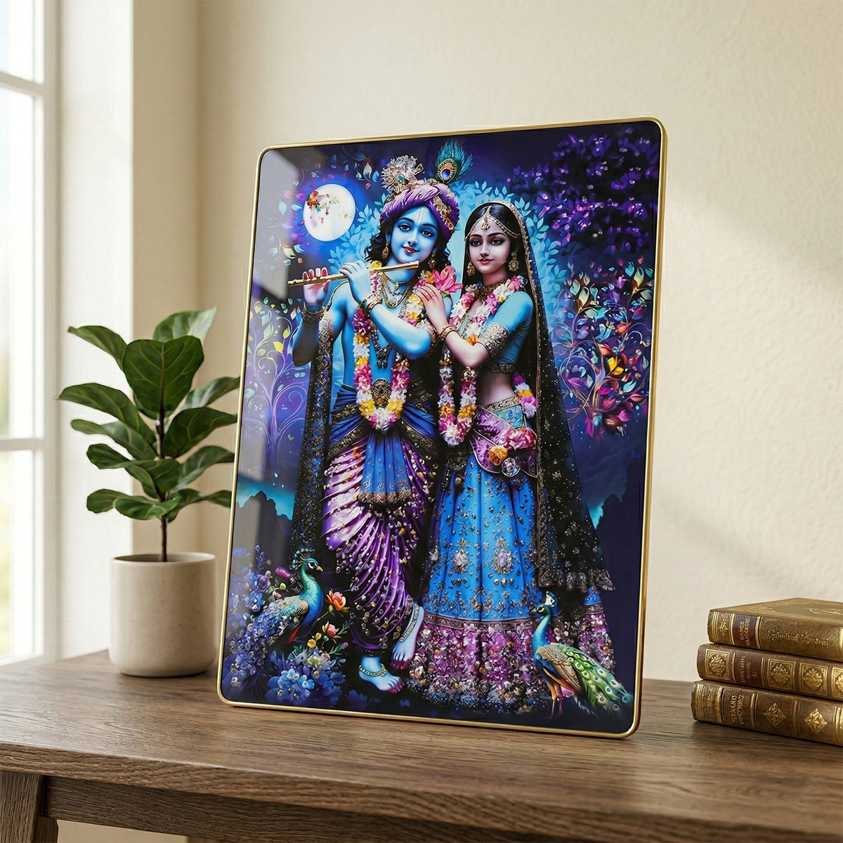 Radha Krishna wall frame detail