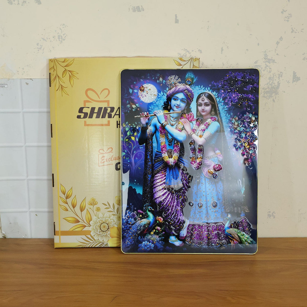 Radha Krishna wall frame on wall