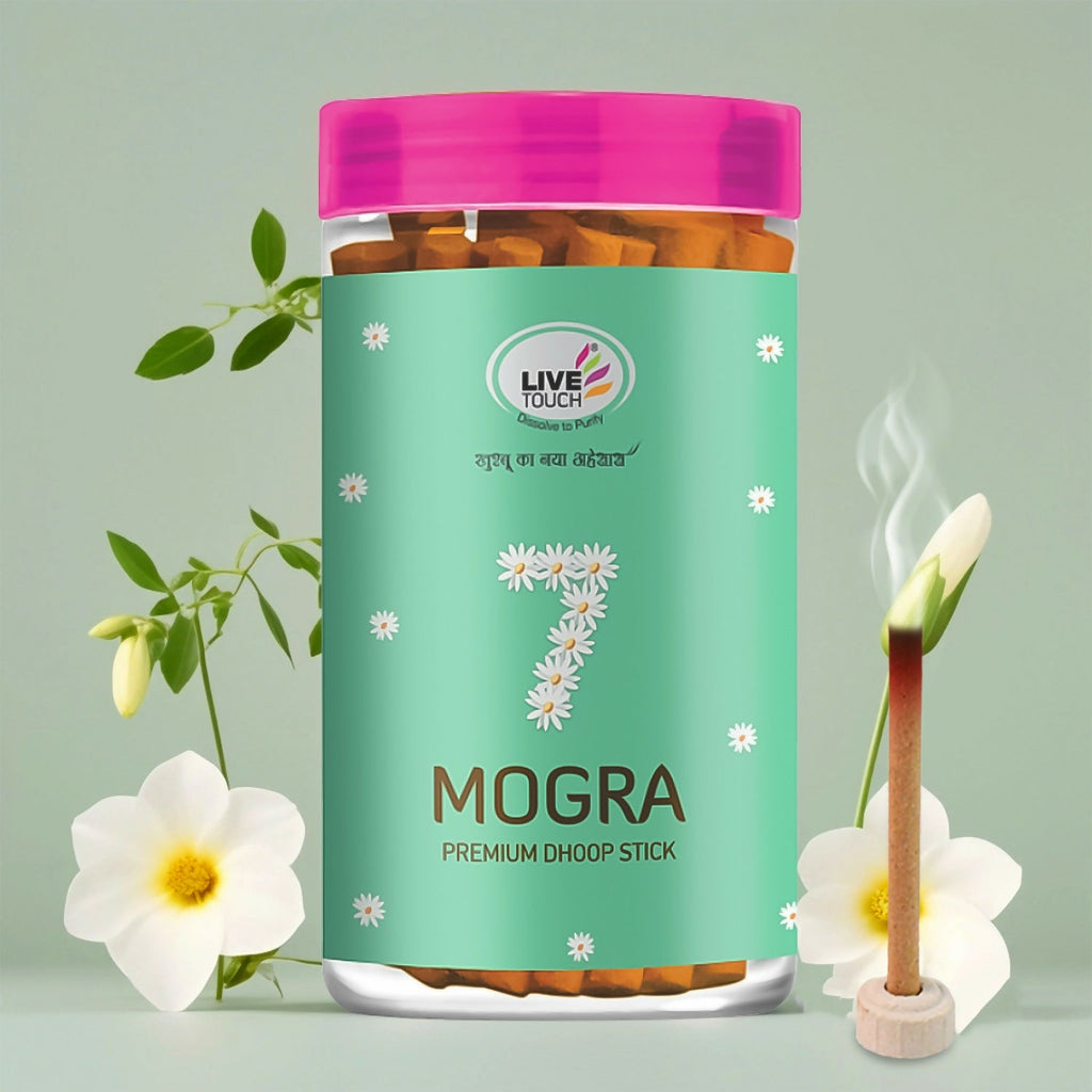 Mogra dhoop sticks in a 100g jar