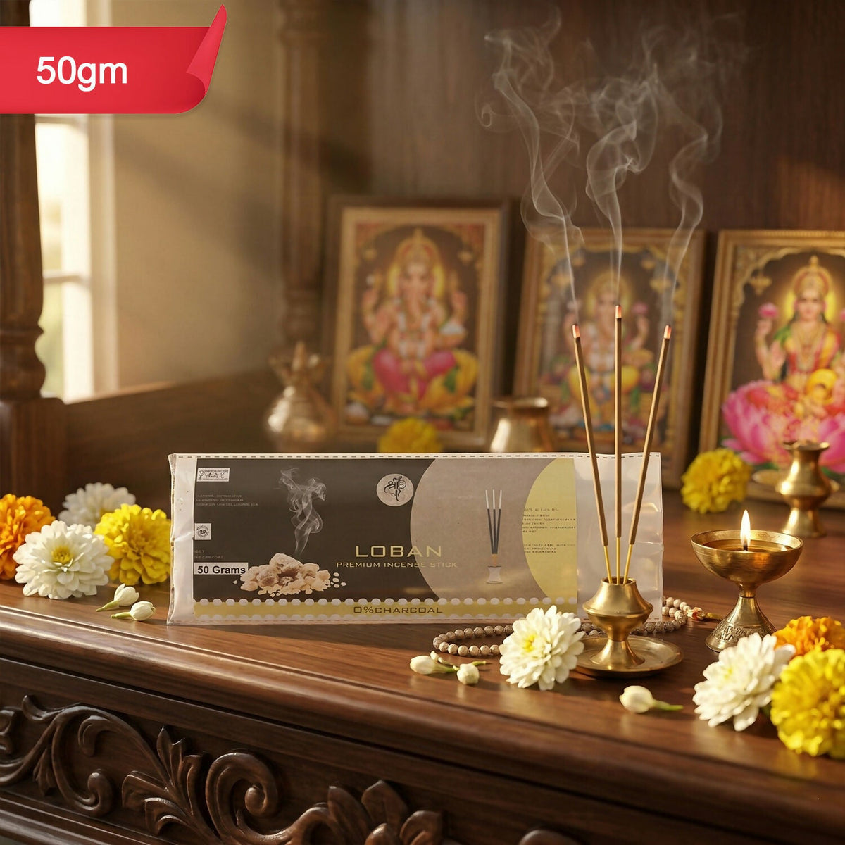Loban incense sticks close up