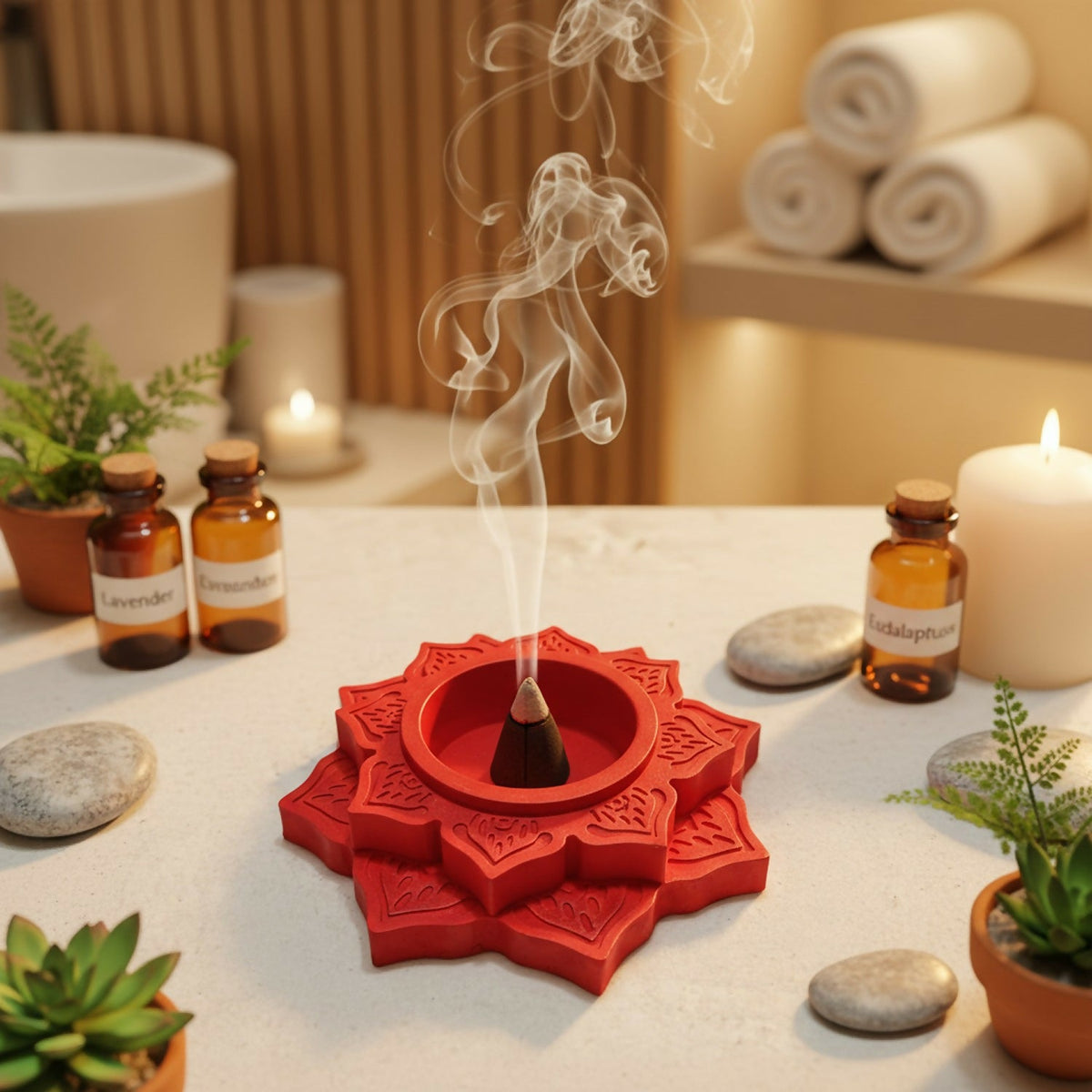 Rose gold lotus shaped decorative diya